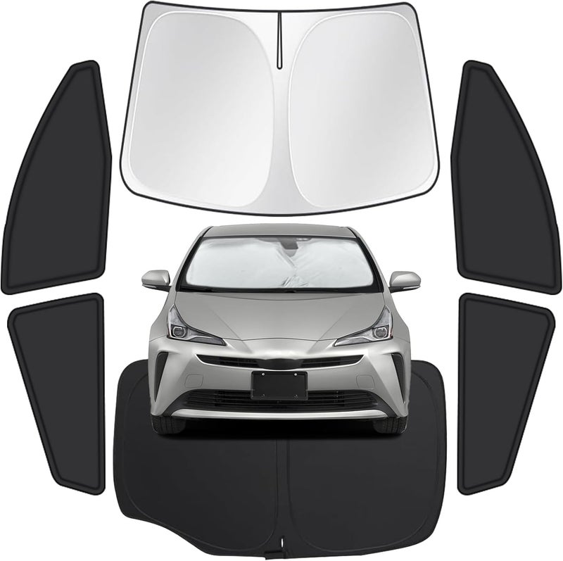 JASVIC for Toyota Prius 2016-2022(NOT for Prius C or V) Car Window Shades, 6pcs Privacy Sun Shade Set for Front Windshield Side and Rear Windows, Full Window Covers Keeps Vehicle Cool for Camping Napping - Image 1